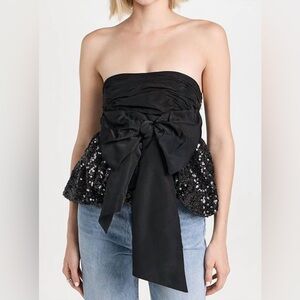 LoveShackFancy Jardena Bow-Embellished Top | Medium